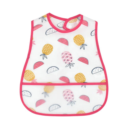 LittleMaylah™ Cartoon Waterproof Baby Bib – Adjustable EVA Feeding Apron with Pocket