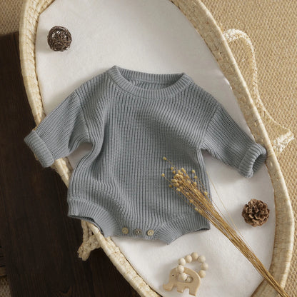 Ma&Baby 0-24M Newborn Infant Baby Girl Boy Romper Knit Jumpsuit Solid Color Warm Fall Winter Clothing Sweater