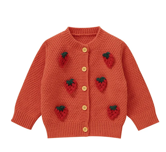 LittleMaylah™ Baby Girl Strawberry Cardigan