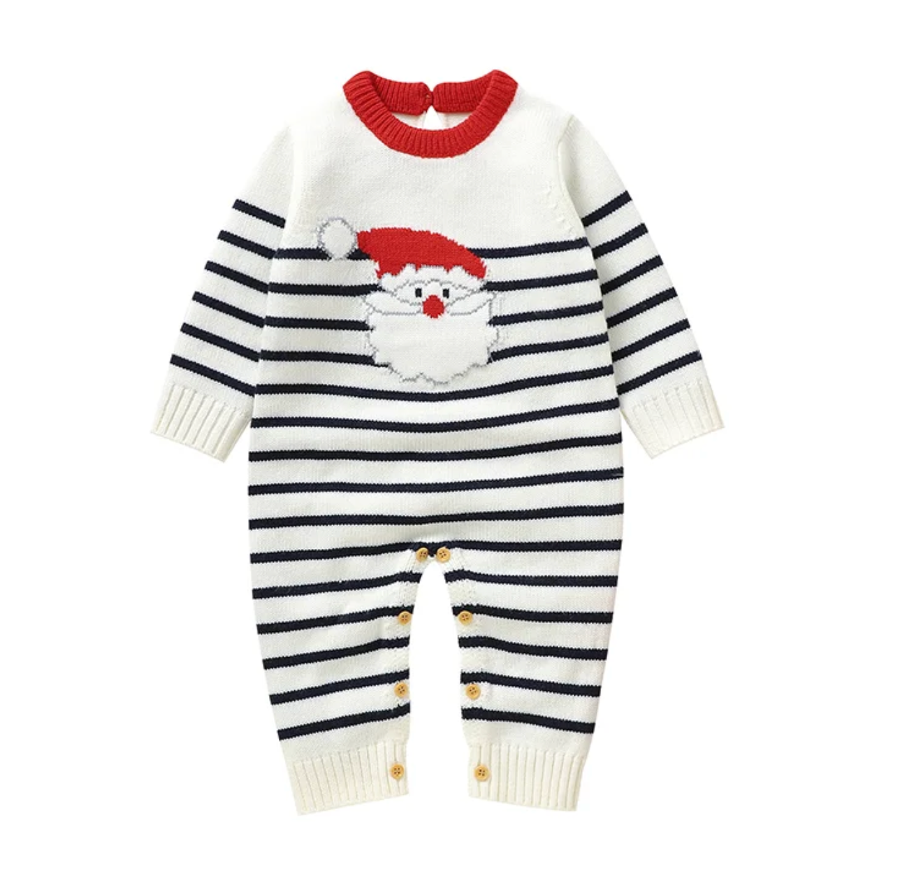 LittleMaylah™ Baby Santa Claus Striped Romper
