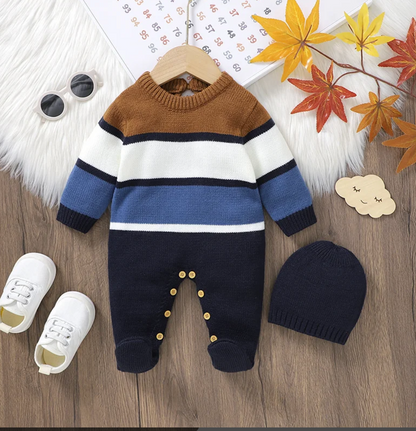 LittleMaylah™ Striped Baby Footed Romper