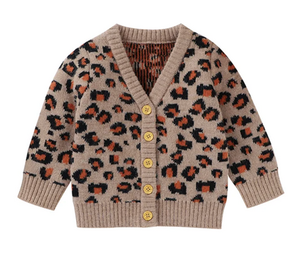 LittleMaylah™ Baby Girl Leopard Sweater Cardigan