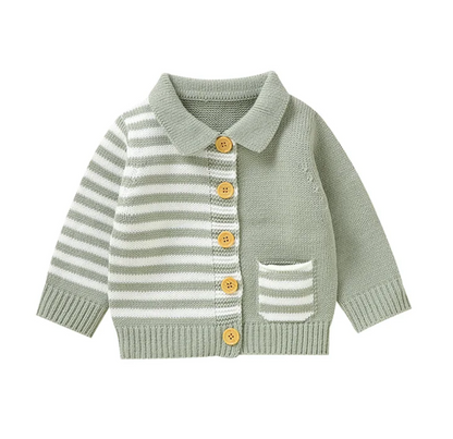 LittleMaylah™ Polo Collar Knitted Baby Sweater