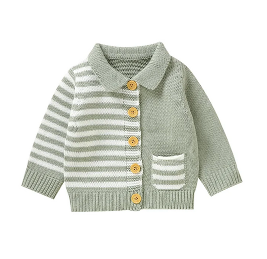 LittleMaylah™ Polo Collar Knitted Baby Sweater