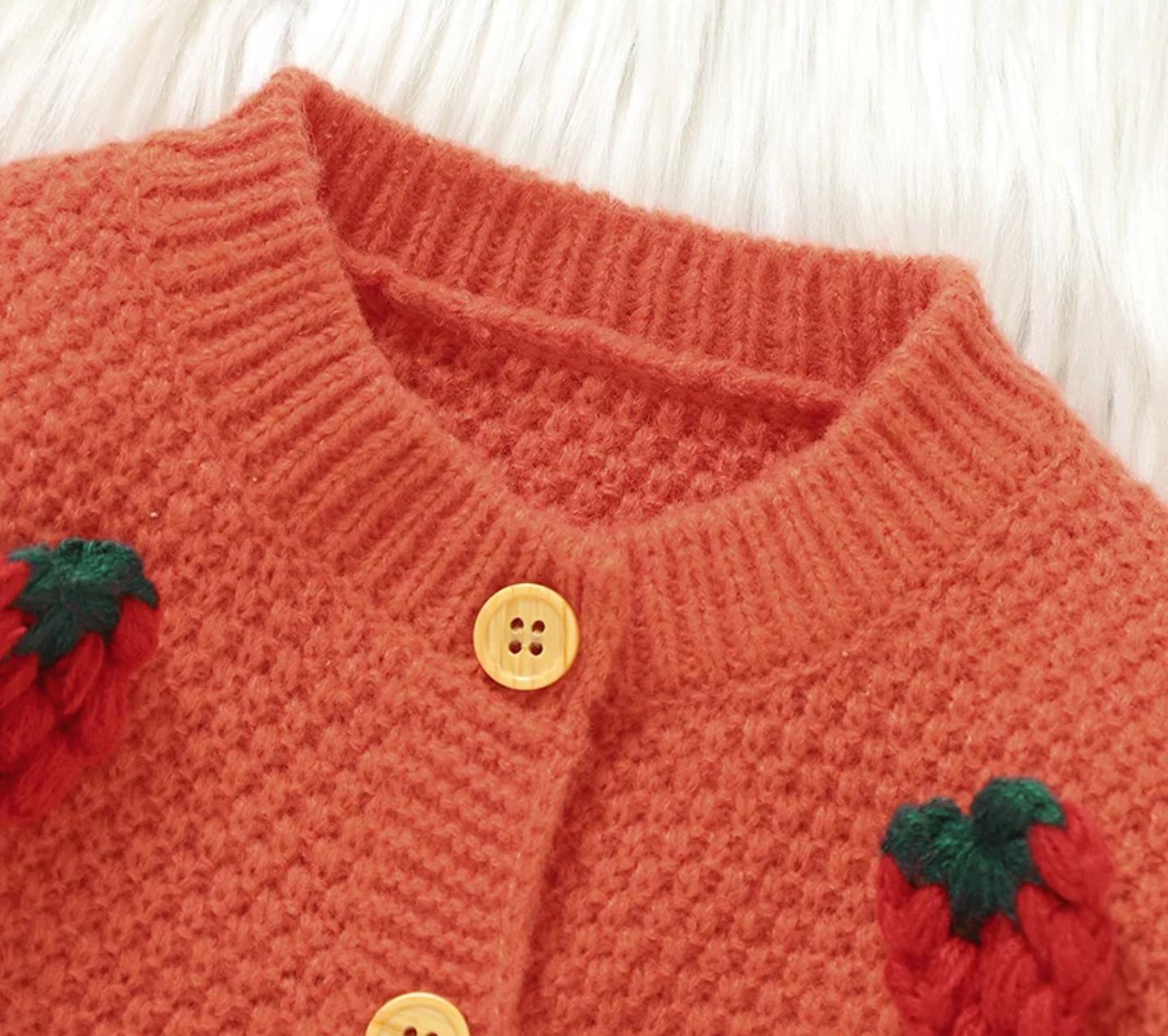 LittleMaylah™ Baby Girl Strawberry Cardigan