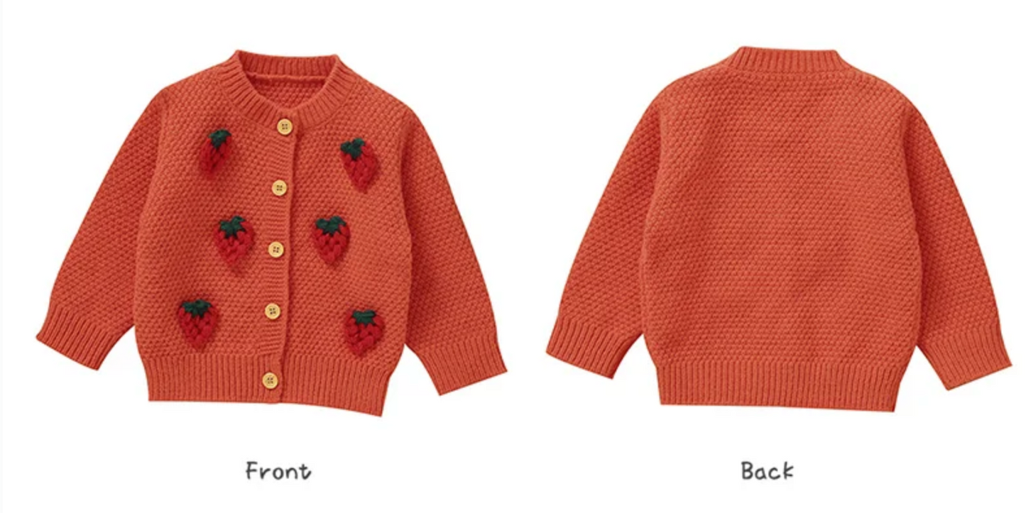 LittleMaylah™ Baby Girl Strawberry Cardigan