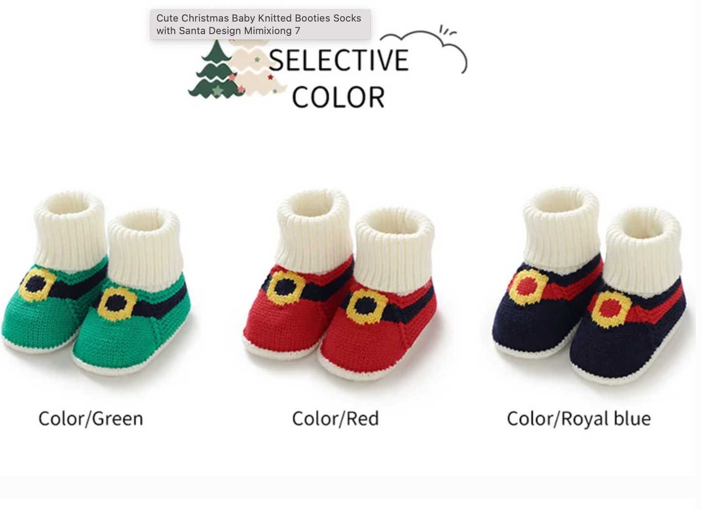 LittleMaylah™ Christmas Baby Knitted Booties