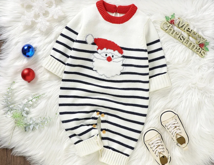 LittleMaylah™ Baby Santa Claus Striped Romper