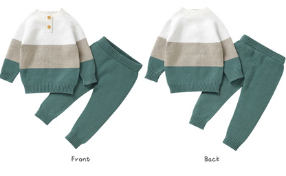 LittleMaylah™ Baby Patchwork Sweater & Pant Set