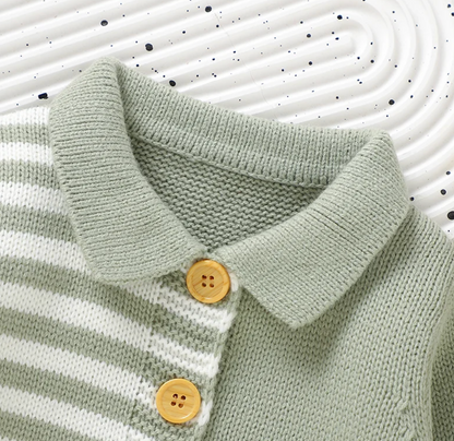 LittleMaylah™ Polo Collar Knitted Baby Sweater