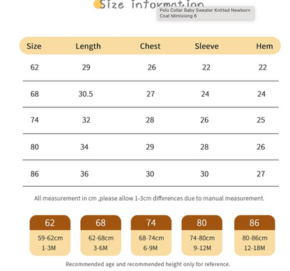 LittleMaylah™ Polo Collar Knitted Baby Sweater