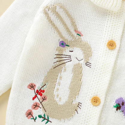 LittleMaylah™ Hop Bunny Ruffled Baby Cardigan