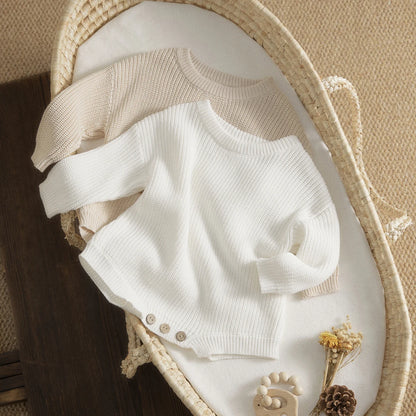 Ma&Baby 0-24M Newborn Infant Baby Girl Boy Romper Knit Jumpsuit Solid Color Warm Fall Winter Clothing Sweater