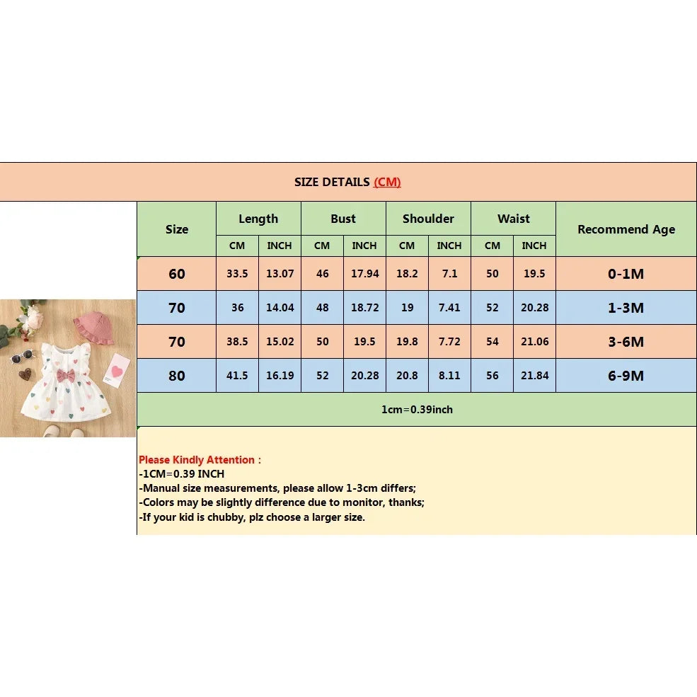 LittleMaylah™ 2-Piece Newborn Baby Girl Dress Set – Sleeveless Love Print Dress with Matching Hat