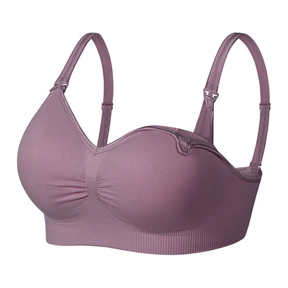 New Wireless Front Open Nursing Bra Soft Lace Breathable Seamless Maternity Breastfeeding Bras Maternal Support For Pregnant