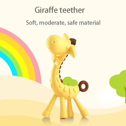 1PCS Baby Silicone Teething Training Toothbrush BPA Free Giraffe Shape Safe Toddle Teether Chew Toys Teethers Soothe Babies Gums