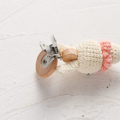 LittleMaylah™ Baby Crochet Bunny Pacifier Clip Cartoon Pacifiers for Babies Newborn Infant Nipple Holder Infant Gifts NewBorn Baby Accessory