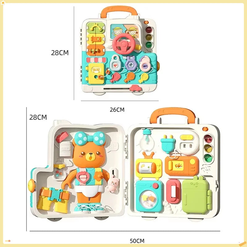 LittleMaylah™ Baby Sensory Busy Board – Montessori Toy with Music, Lights & Switches