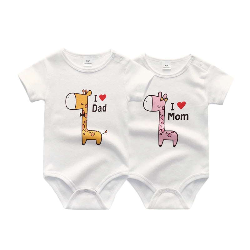 LittleMaylah™ I love Papa Mama Newborn Boy Girl Bodysuits Soft 100%Cotton Baby onesies Twin Clothes