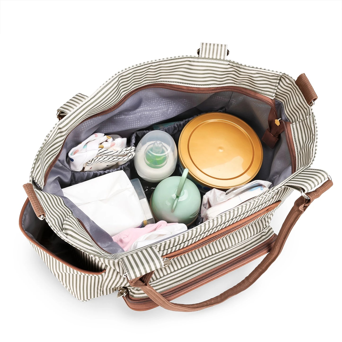 LitlleMaylah™ 7pcs Nappy Changing Bag Set,Multifunction Mummy Tote Bag Baby Changing Bag Shoulder Handbag Travel Diaper Bag