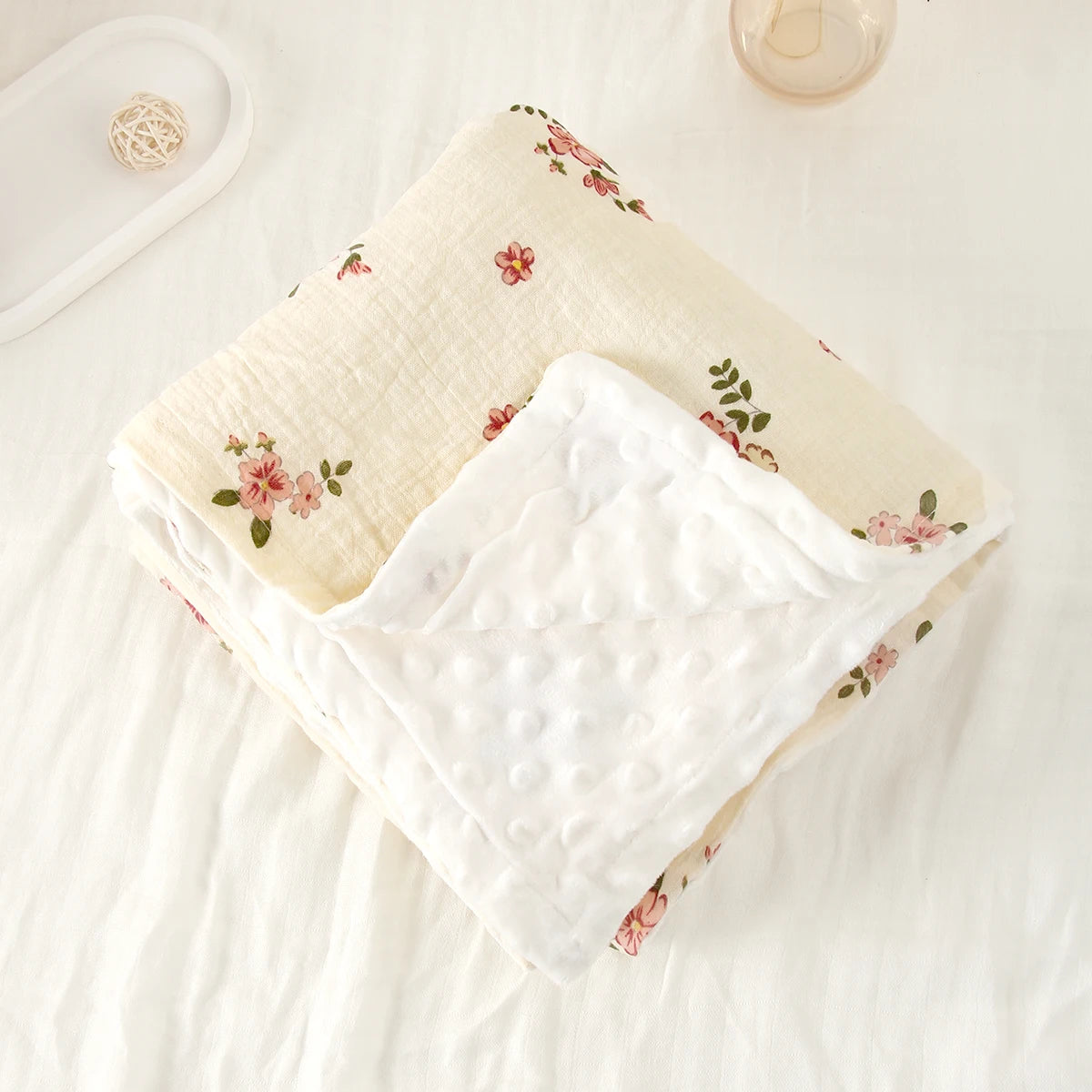 Winter Baby Blanket & Swaddling Newborn Thermal Soft Fleece Blanket Flowers Bedding Cotton Quilt Infant Bedding Swaddle Wrap