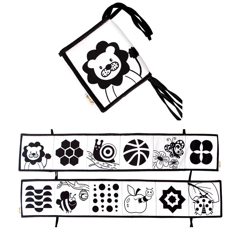 LittleMaylah™ Soft Baby Books 3D Touch Feel High Contrast Cloth Book Sensory Early Learning Stroller Toys for Infant Toddler Gifts 0-12 Months