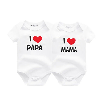 LittleMaylah™ I love Papa Mama Newborn Boy Girl Bodysuits Soft 100%Cotton Baby onesies Twin Clothes
