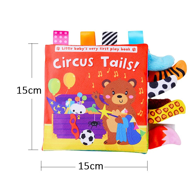 LittleMaylah™ Soft Baby Books 3D Touch Feel High Contrast Cloth Book Sensory Early Learning Stroller Toys for Infant Toddler Gifts 0-12 Months