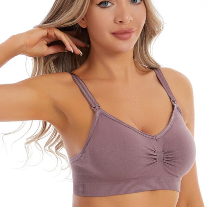 New Wireless Front Open Nursing Bra Soft Lace Breathable Seamless Maternity Breastfeeding Bras Maternal Support For Pregnant