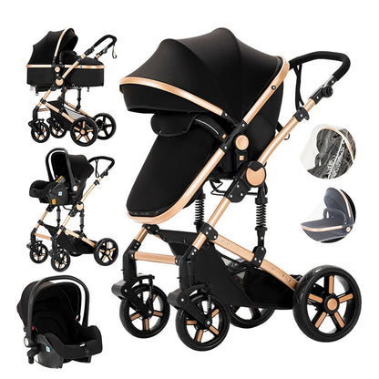 Luxury Baby stroller 3 in 1 Baby carriage pram BABI PRAM 3 IN 1 Portable travel pram Baby carriage High landscape baby stroller