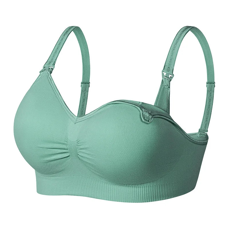 New Wireless Front Open Nursing Bra Soft Lace Breathable Seamless Maternity Breastfeeding Bras Maternal Support For Pregnant