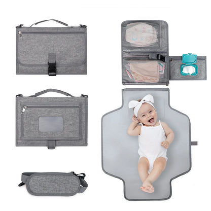 LittleMaylah™ 3-in-1 Portable Diaper Changing Pad – Waterproof Travel Mat with Storage Pockets & Foldable Design