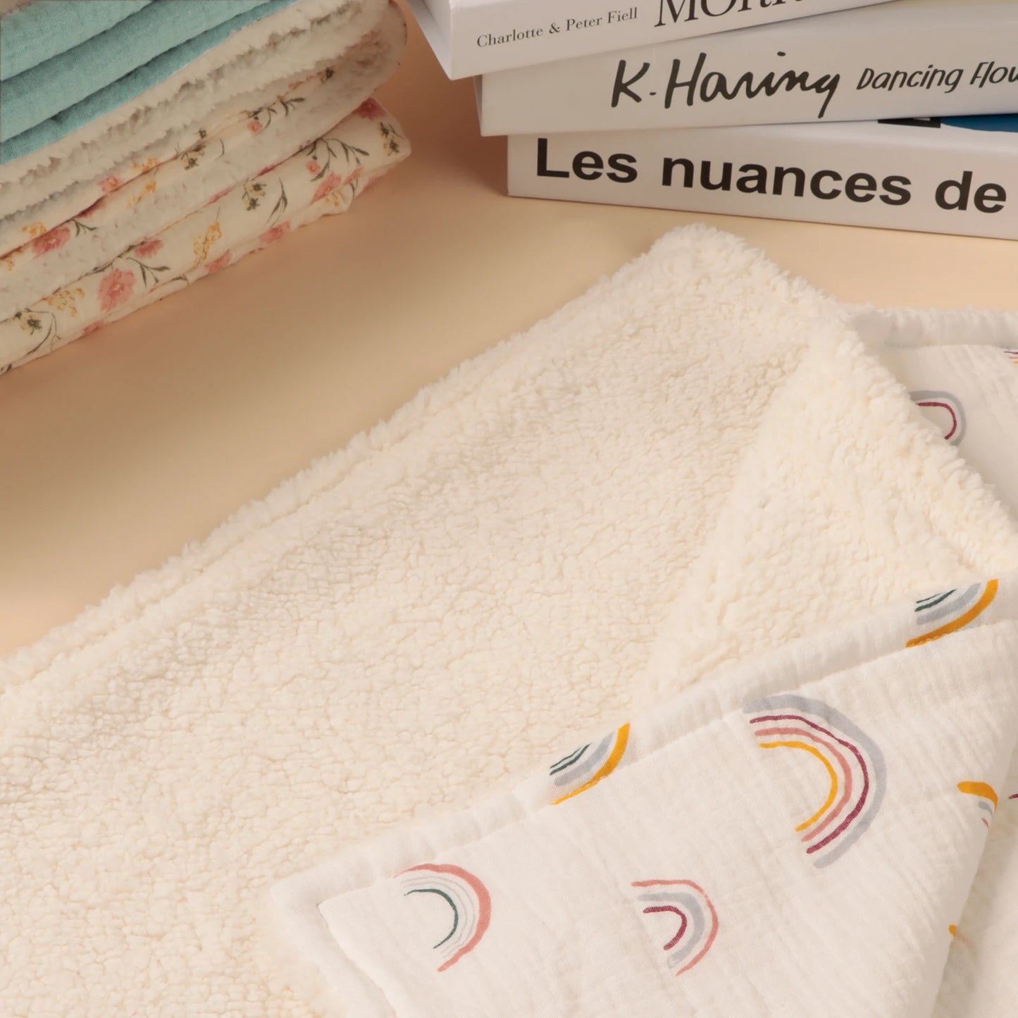 Winter Baby Cotton Thick Blanket Print Imitation Fleece Warm Quilt For Newborn Bed Kids Soft Cover Blanket For Out-side