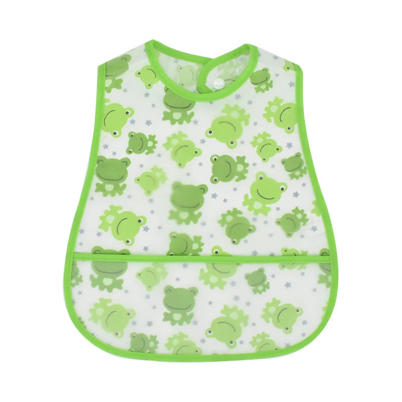 LittleMaylah™ Cartoon Waterproof Baby Bib – Adjustable EVA Feeding Apron with Pocket