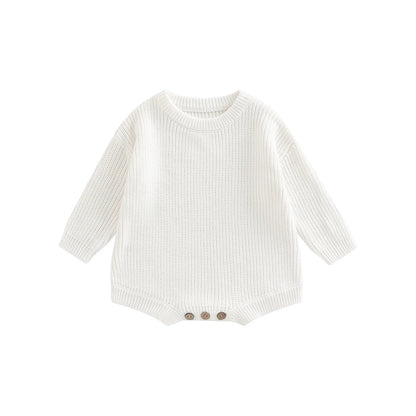 Ma&Baby 0-24M Newborn Infant Baby Girl Boy Romper Knit Jumpsuit Solid Color Warm Fall Winter Clothing Sweater
