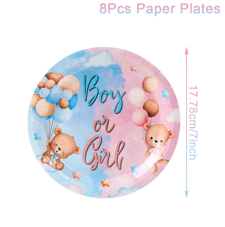Gender Reveal Party Disposable Tablecloth Boy or Girl Baby Shower Decor Newborn Table Cover Gender Reveal Party Supplies