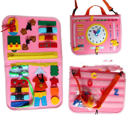 LittleMaylah™  Children's Busy Board Dressing And Buttoning Learning Baby Early Education Preschool Sensory Learning Toy