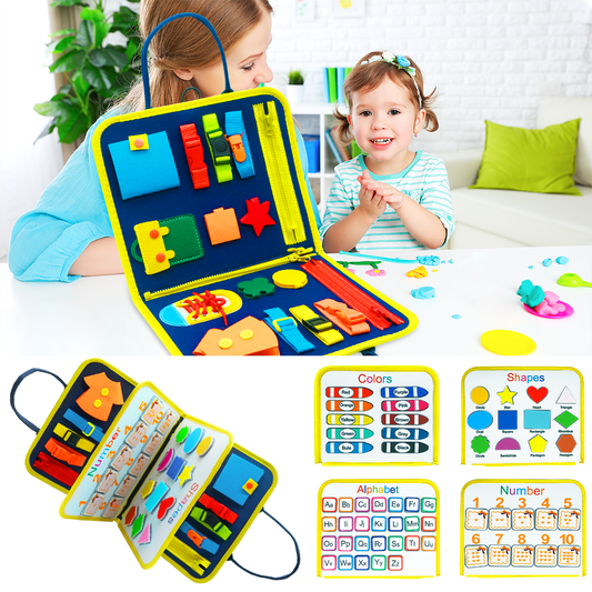 LittleMaylah™  Children's Busy Board Dressing And Buttoning Learning Baby Early Education Preschool Sensory Learning Toy
