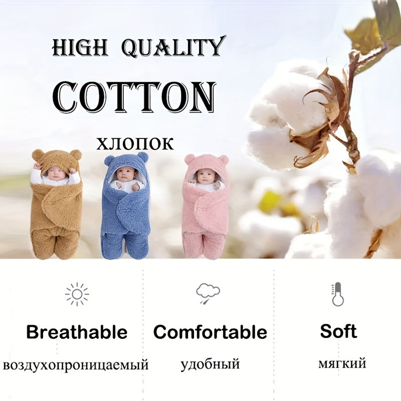 LittleMaylah™ Winter Baby Sleeping Bag – Bear Print Nap Mat with Removable Pillow (0–10 Months)