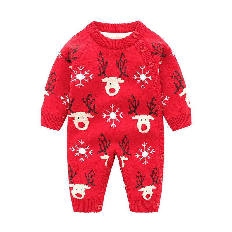LittleMaylah™ Christmas Newborn Baby Crawling Outfit