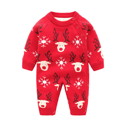 LittleMaylah™ Christmas Newborn Baby Crawling Outfit