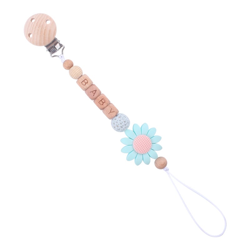 LittleMaylah™ Soothing Beech Wood Pacifier Clip – Safe & Stylish Baby Teether Accessory