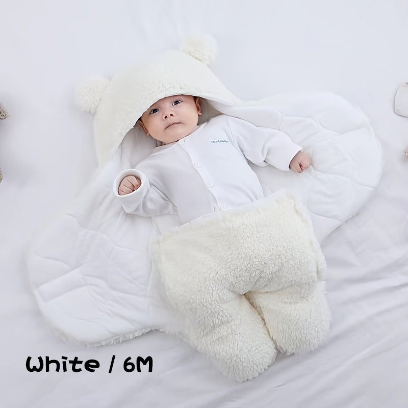 LittleMaylah™ Winter Baby Sleeping Bag – Bear Print Nap Mat with Removable Pillow (0–10 Months)