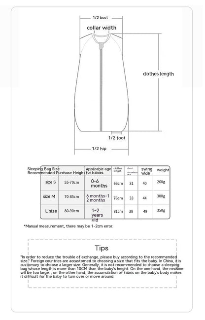 Maisie™ Pure Cotton Newborn Baby Supplies Vest-style Baby Sleeping Bag