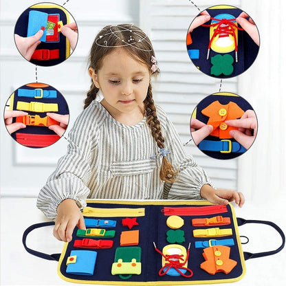 LittleMaylah™  Children's Busy Board Dressing And Buttoning Learning Baby Early Education Preschool Sensory Learning Toy
