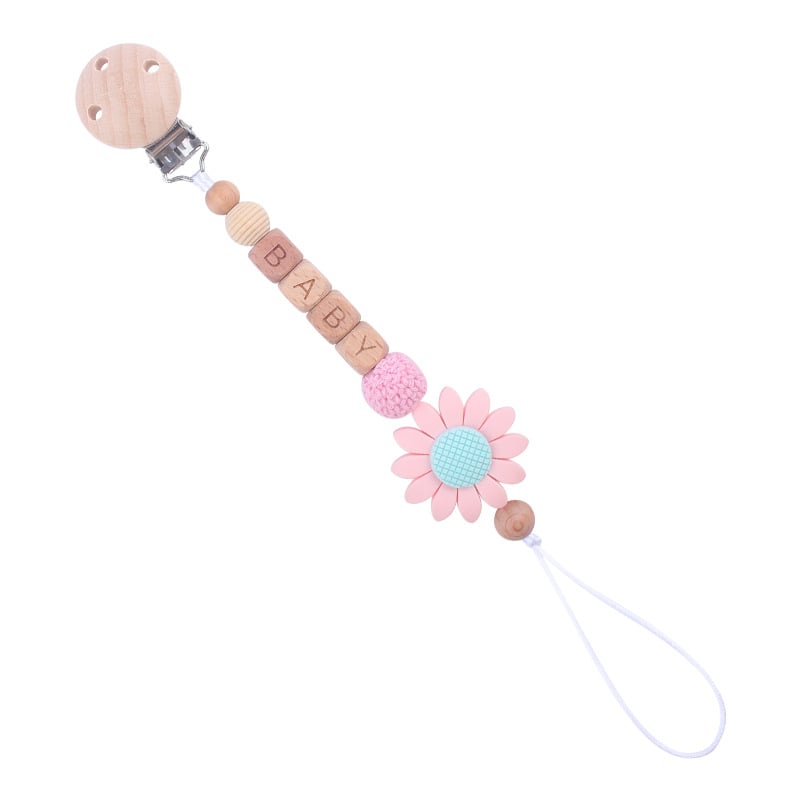 LittleMaylah™ Soothing Beech Wood Pacifier Clip – Safe & Stylish Baby Teether Accessory