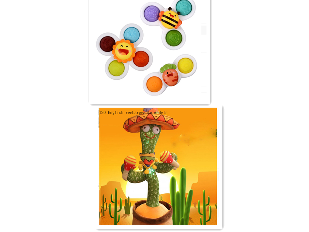 LittleMaylah™ Kids Gyro Insect Sucker Spinner Rattle Bathroom Bath Toys Table Dinner Appease Toys for Baby Toddlers