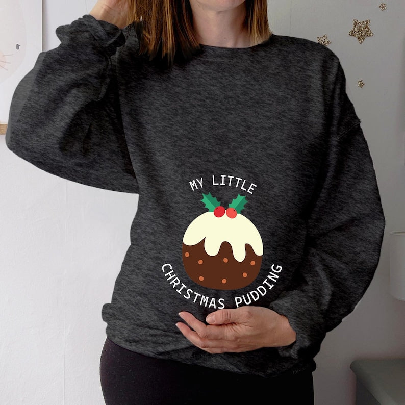 LittleMaylah™ Christmas Pudding Maternity Sweatshirt
