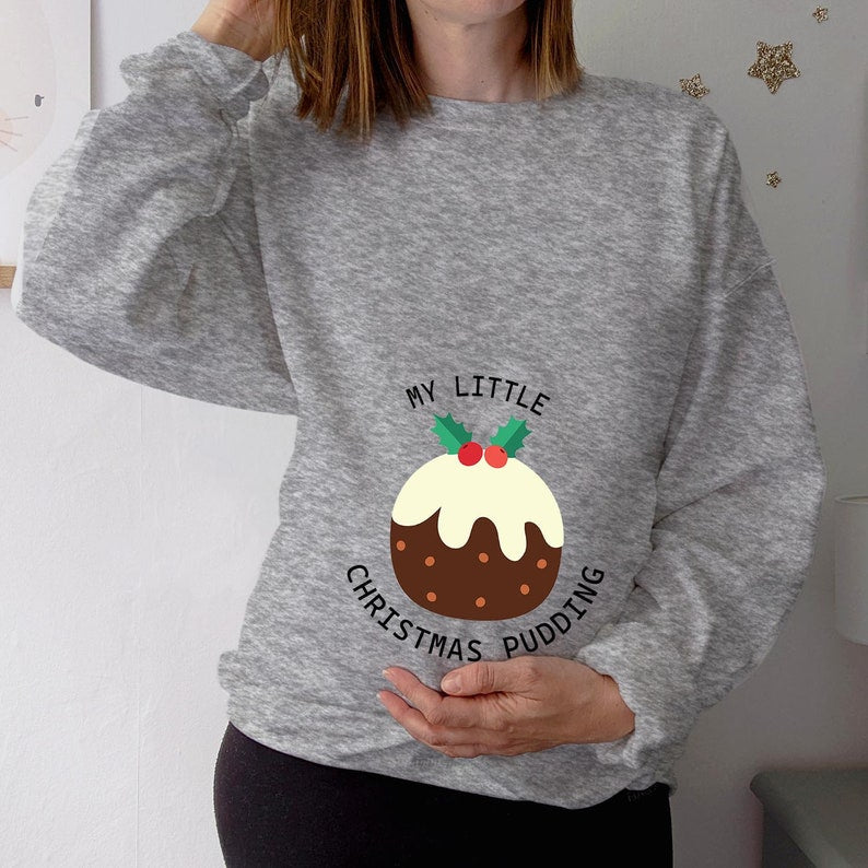 LittleMaylah™ Christmas Pudding Maternity Sweatshirt