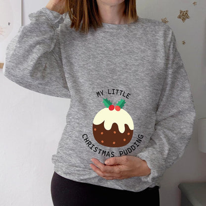 LittleMaylah™ Christmas Pudding Maternity Sweatshirt